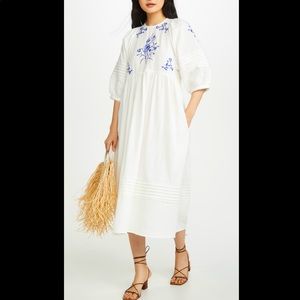 Meadows embroidered midi dress